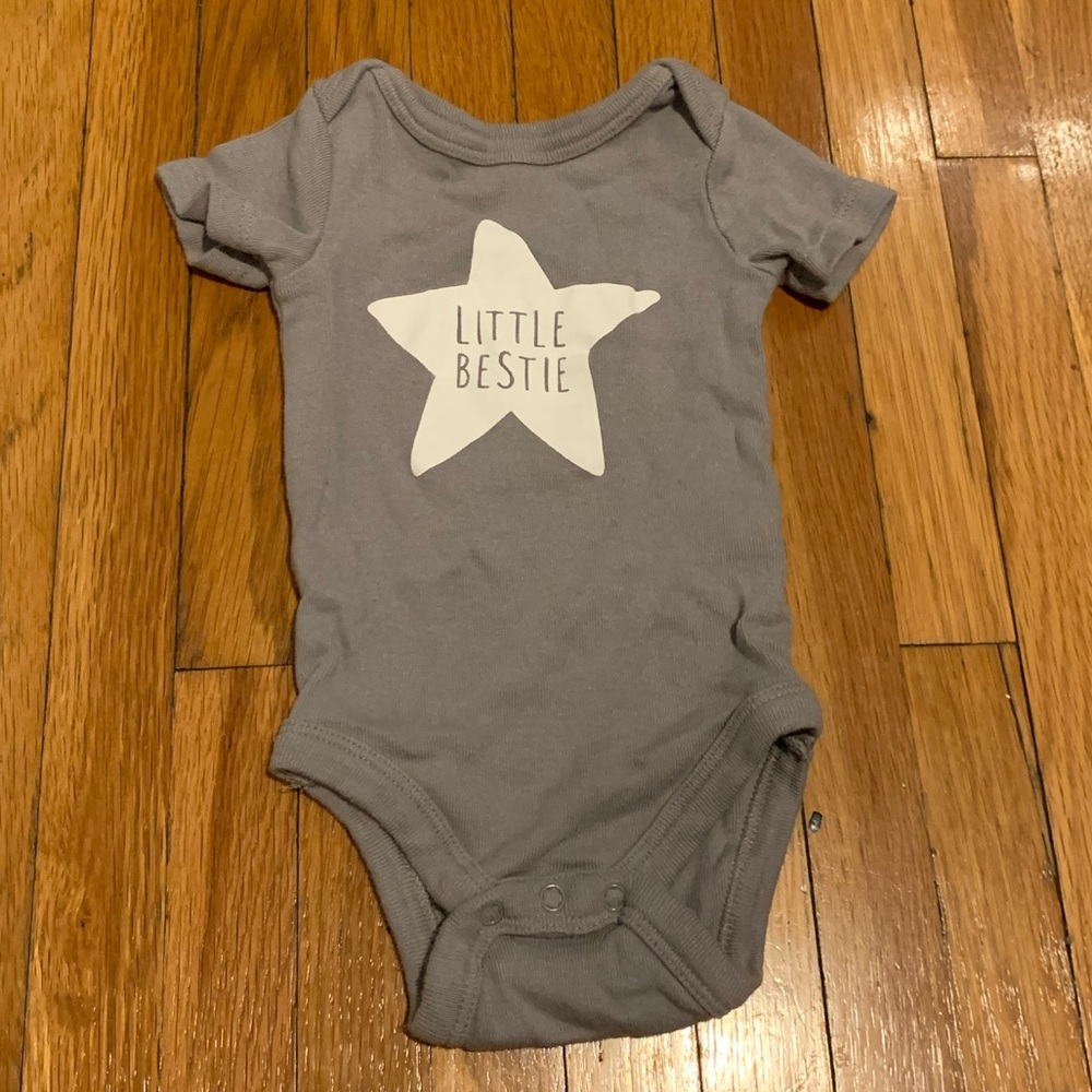 Koala Baby Gray Baby Onesie with Star Print